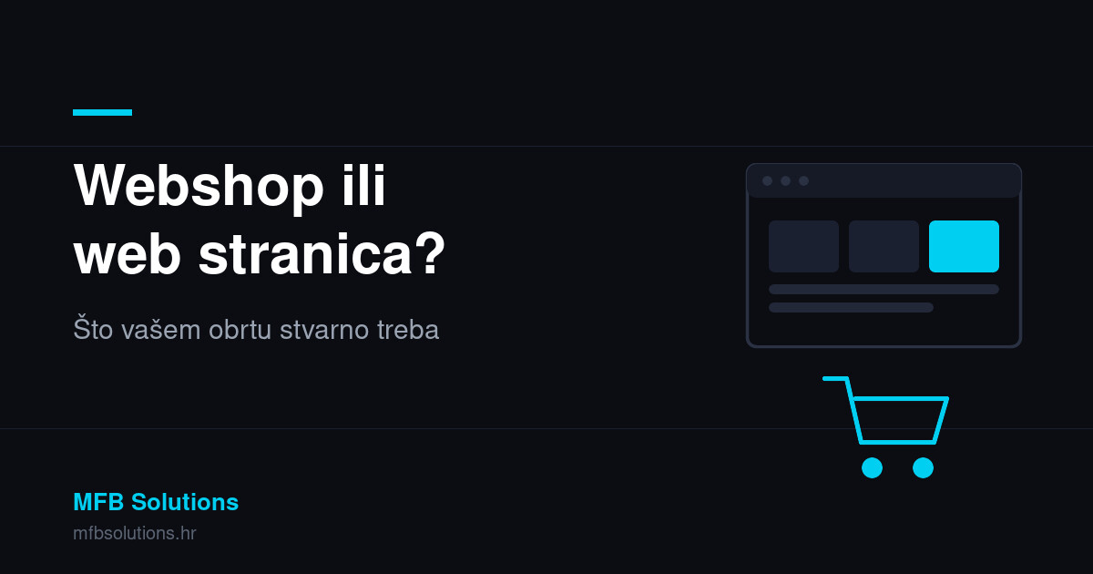 Usporedba webshopa i prezentacijske web stranice za obrt u MFB stilu